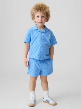 Sett med rutete frotté-antrekk for Baby og Småbarn