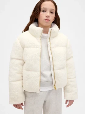 Sherpa-pufferjakke for barn