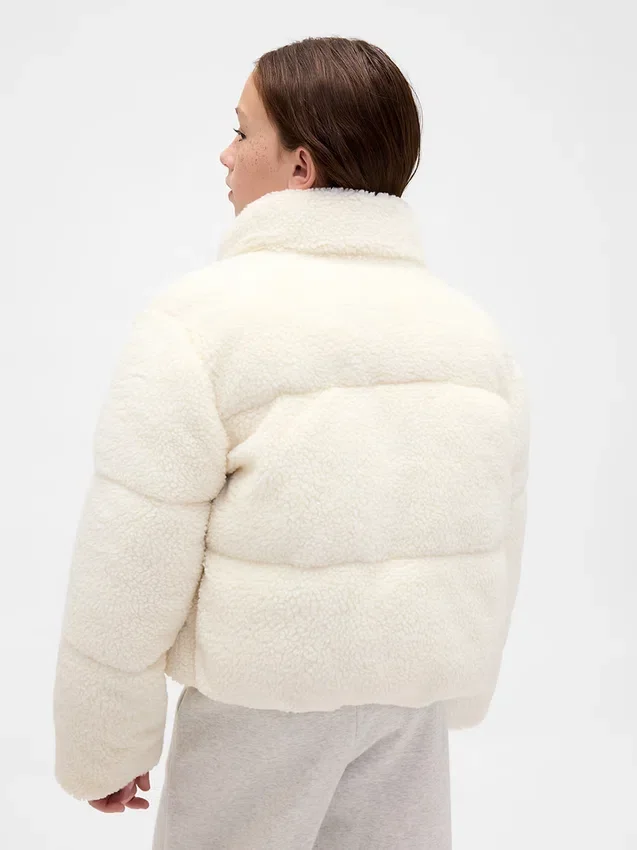 Sherpa-pufferjakke for barn