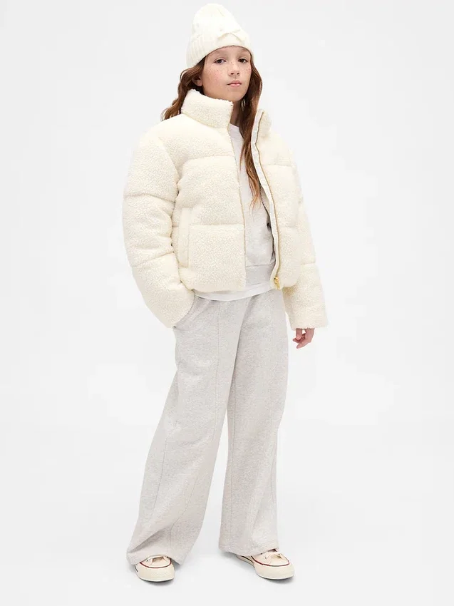 Sherpa-pufferjakke for barn