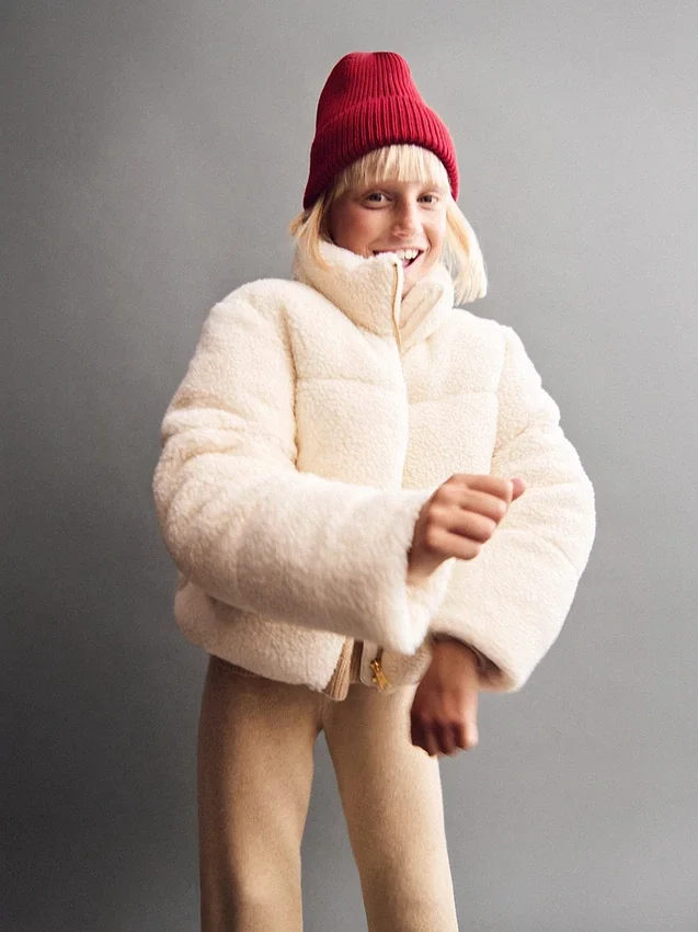 Sherpa-pufferjakke for barn