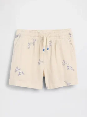 Shorts i bomullsgasbind med mønster for Baby og Småbarn