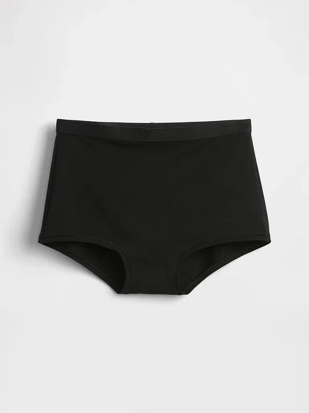 Shorty i økologisk stretchbomull med høy midje