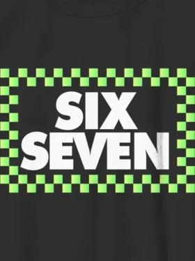 Six Seven-T-skjorte med rutemønster for barn