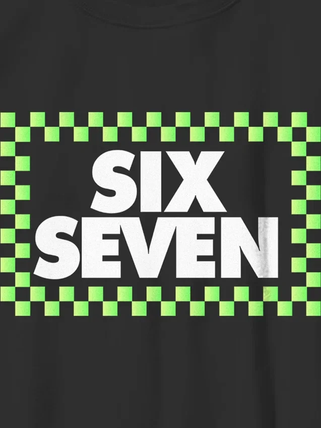 Six Seven-T-skjorte med rutemønster for barn