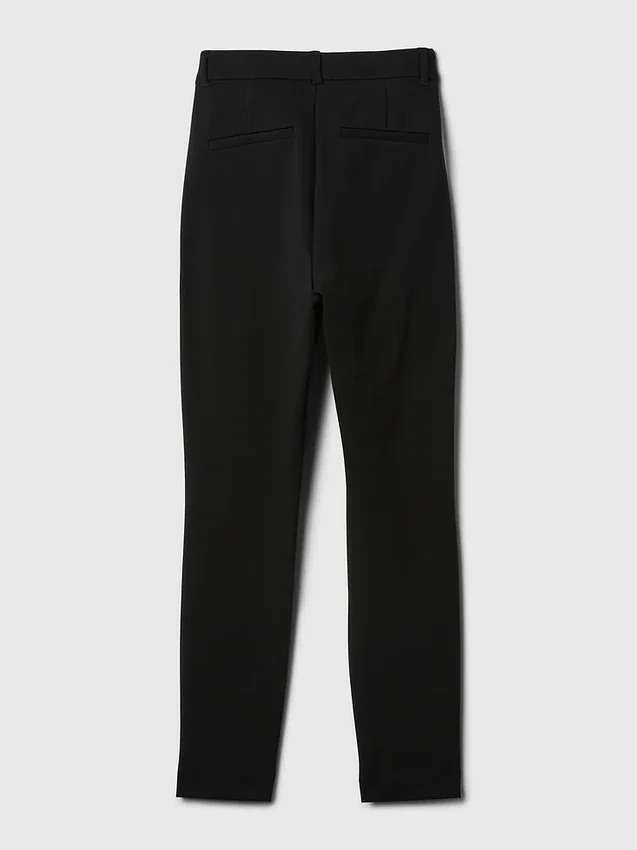 Skinny-bukser med høy midje i dobbeltstrikket stoff