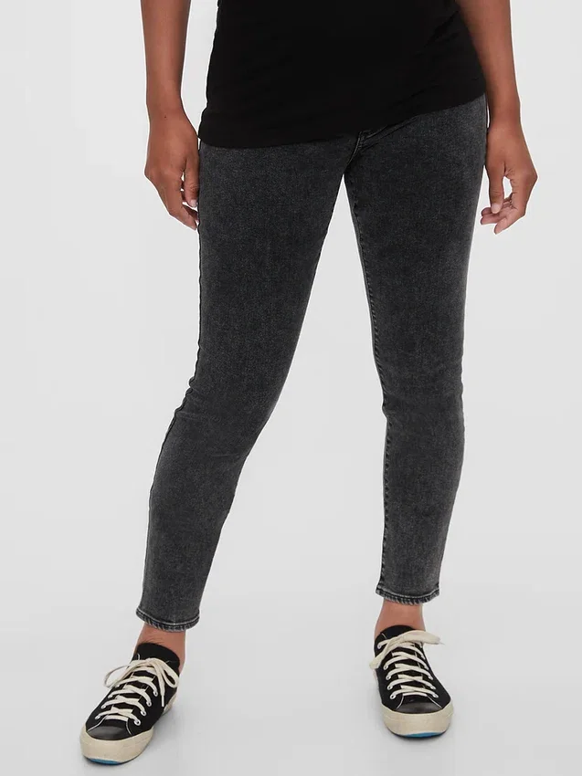 Skinny jeans med innsatt panel for gravide