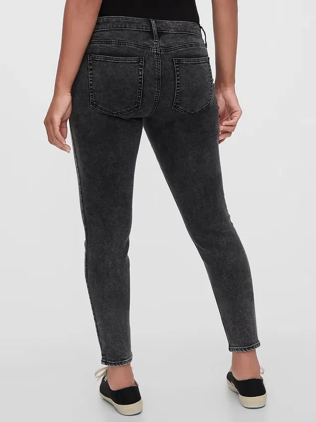 Skinny jeans med innsatt panel for gravide