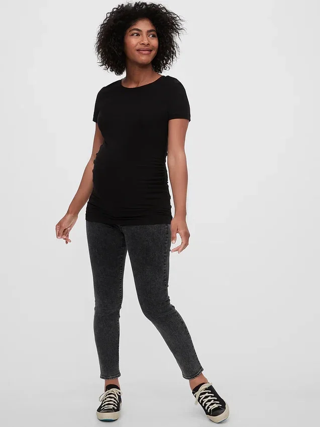 Skinny jeans med innsatt panel for gravide