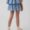 Skort i denim med lag på lag for barn