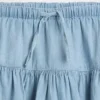 Skort i denim med lag på lag for barn