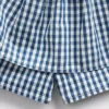 Skort i gingham-denim med lagdelte kanter for barn