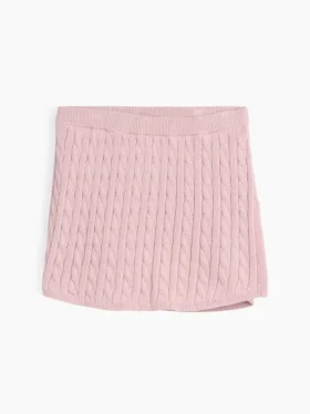 Skort i kabelstrikket bomullsgenser for barn