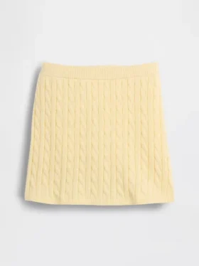 Skort i kabelstrikket bomullsgenser for barn