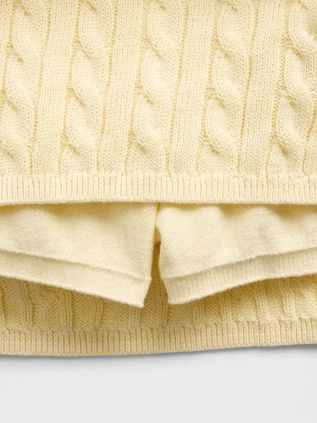 Skort i kabelstrikket bomullsgenser for barn
