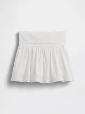 Skort med hullbroderi for barn