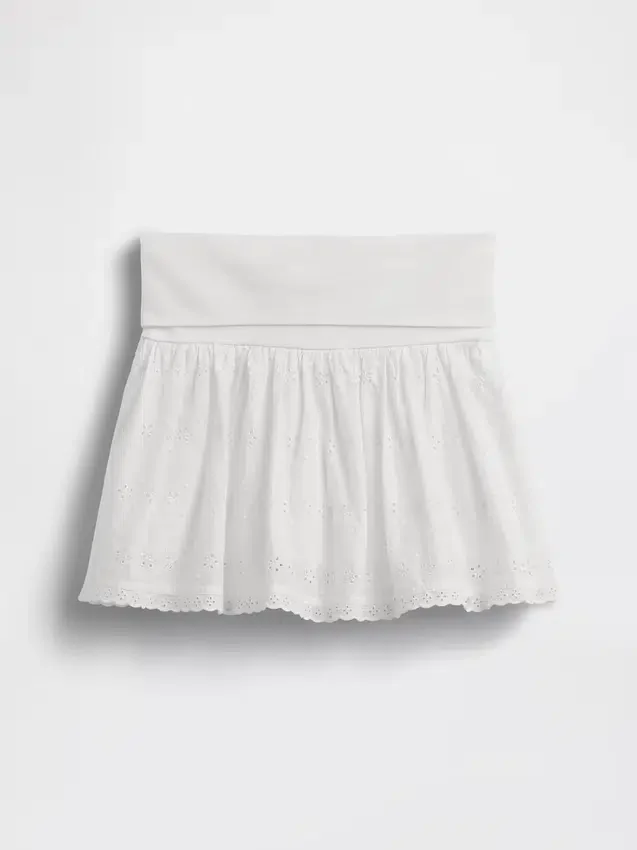 Skort med hullbroderi for barn