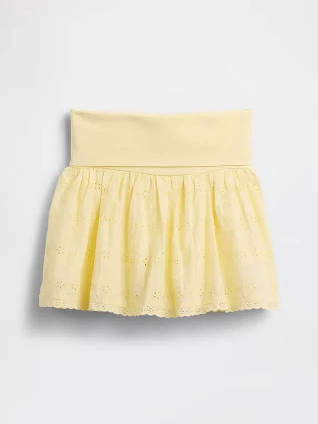 Skort med hullbroderi for barn