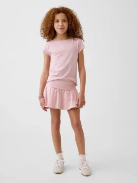 Skort med nedbrettet linning for barn
