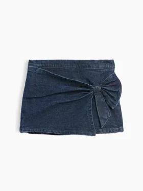 Skort med sløyfe i denim for Baby og Småbarn