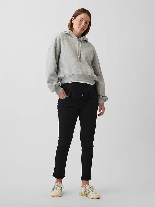 Slim-fit-Jeans med hel panel for gravide
