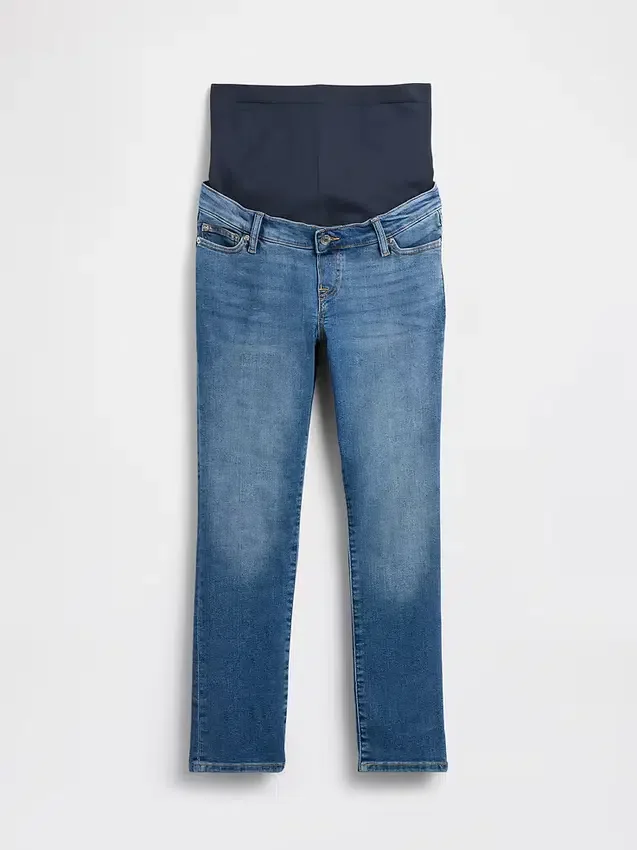 Slim-fit-Jeans med hel panel for gravide