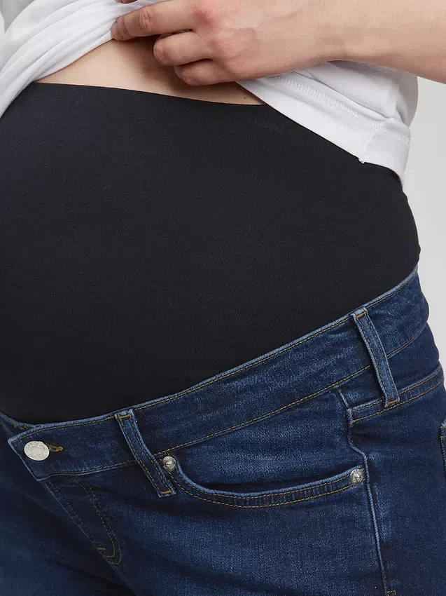 Slim-fit-Jeans med hel panel for gravide