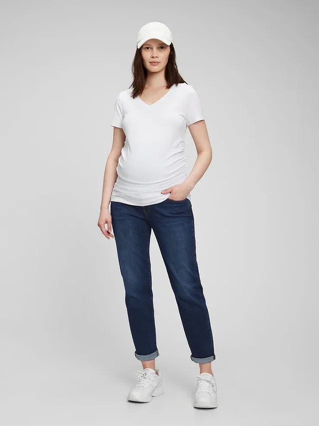 Slim-fit-Jeans med hel panel for gravide