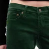 Slim straight-bukser i fløyel med lav midje i 90-tallsstil