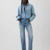 Slim straight-Jeans med høy midje og vridde sømmer i 90-tallsstil