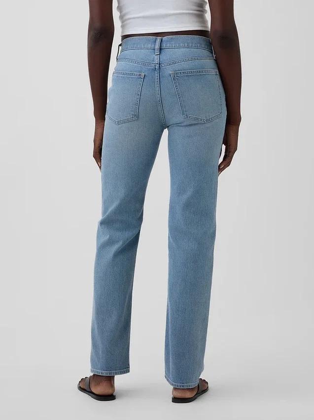 Slim straight-Jeans med høy midje og vridde sømmer i 90-tallsstil