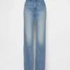 Slim straight-Jeans med høy midje og vridde sømmer i 90-tallsstil