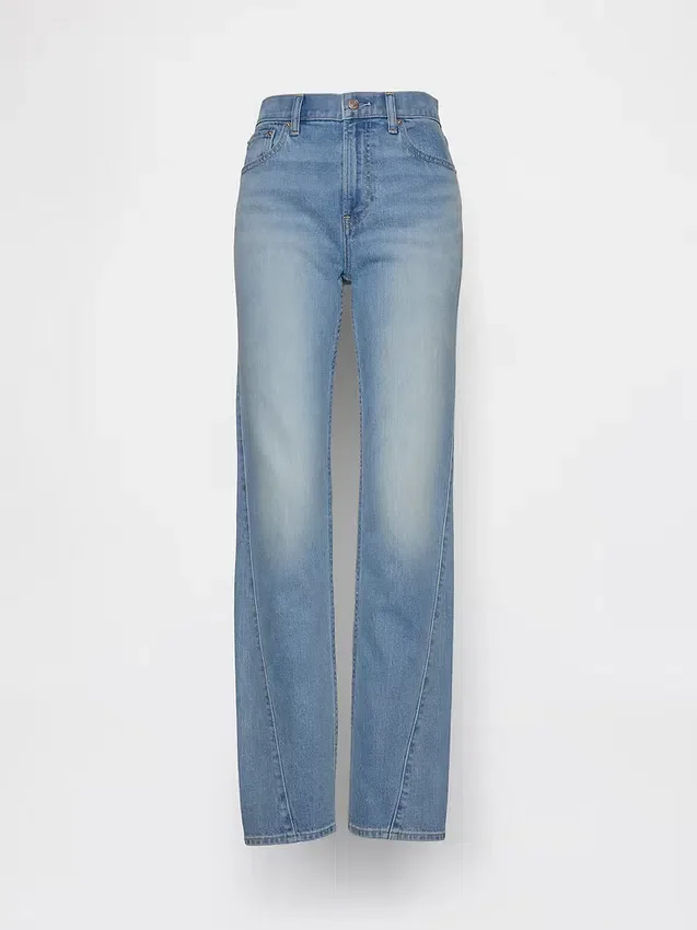 Slim straight-Jeans med høy midje og vridde sømmer i 90-tallsstil