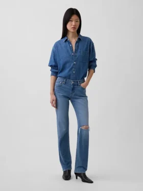 Slim straight-Jeans med lav midje i 90-tallsstil