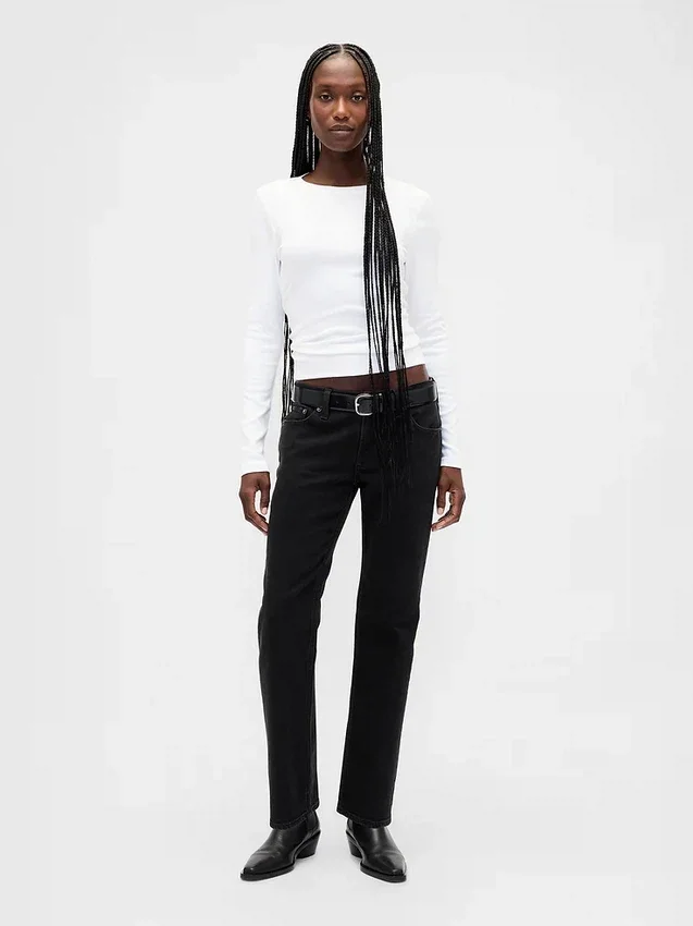 Slim straight-Jeans med lav midje i 90-tallsstil