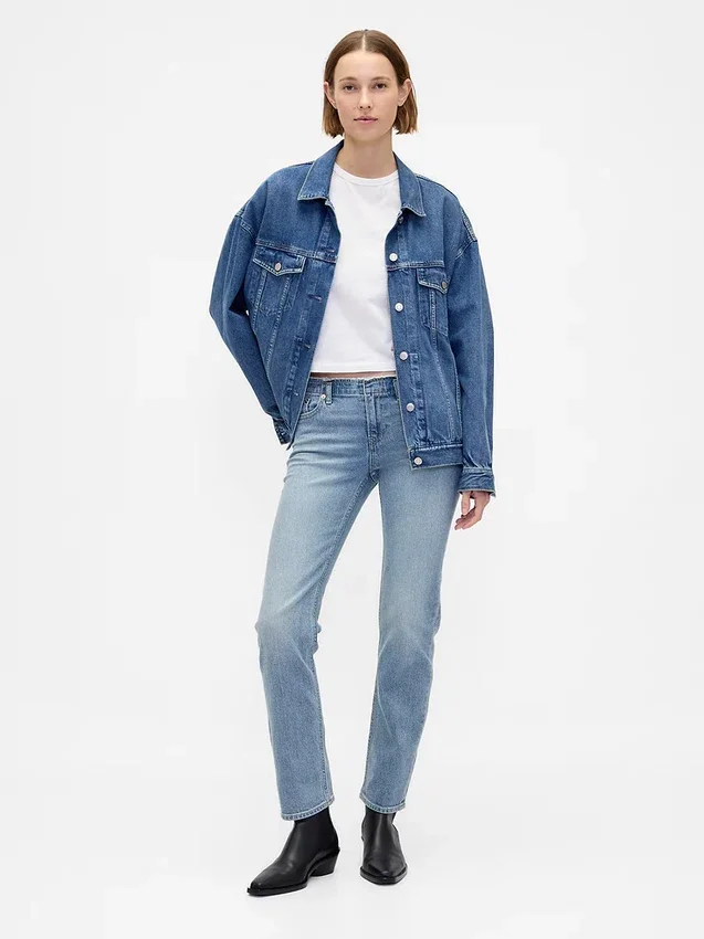 Slim straight-Jeans med lav midje i 90-tallsstil