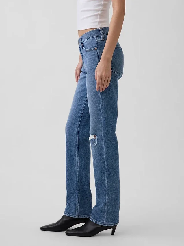 Slim straight-Jeans med lav midje i 90-tallsstil