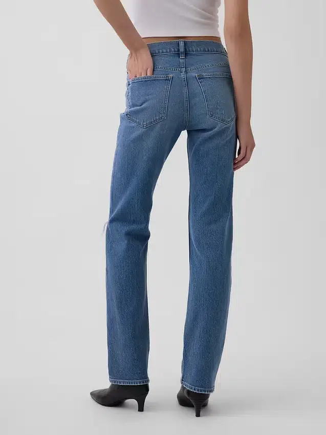 Slim straight-Jeans med lav midje i 90-tallsstil