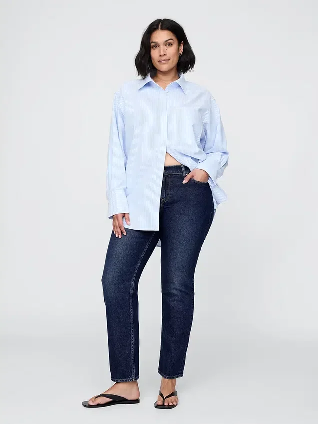 Slim straight-Jeans med lav midje i 90-tallsstil