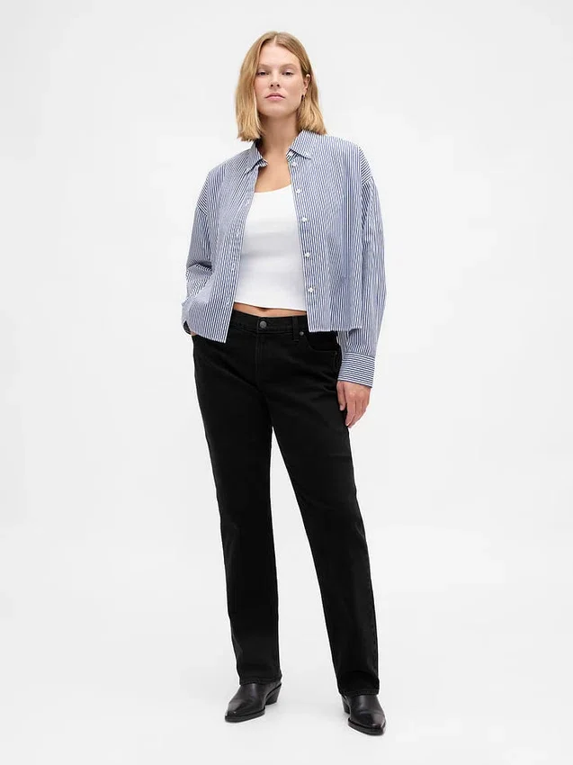 Slim straight-Jeans med lav midje i 90-tallsstil