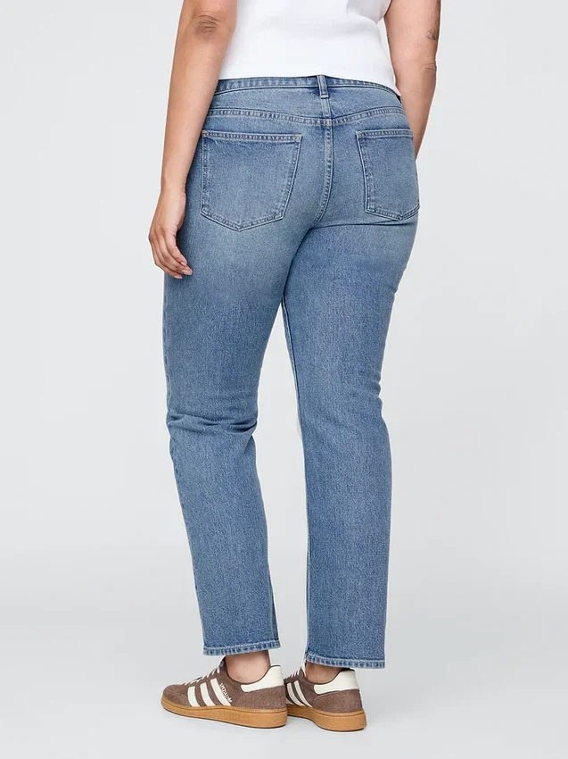 Slim straight-Jeans med lav midje i 90-tallsstil