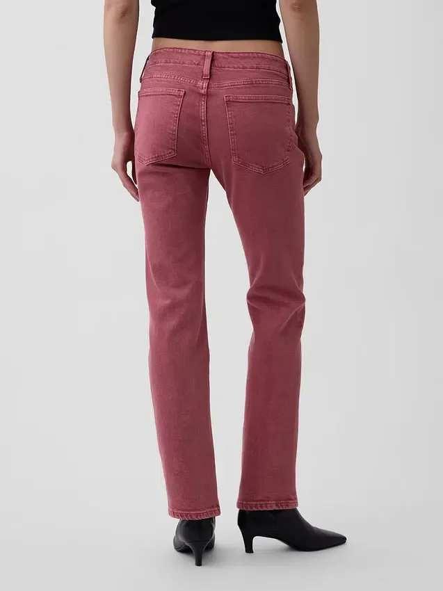Slim straight-Jeans med lav midje og snøring i 90-tallsstil