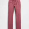 Slim straight-Jeans med lav midje og snøring i 90-tallsstil