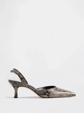 Slingback-sko med lav hæl