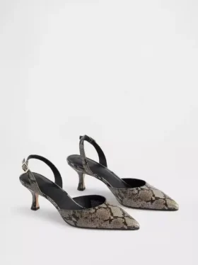 Slingback-sko med lav hæl