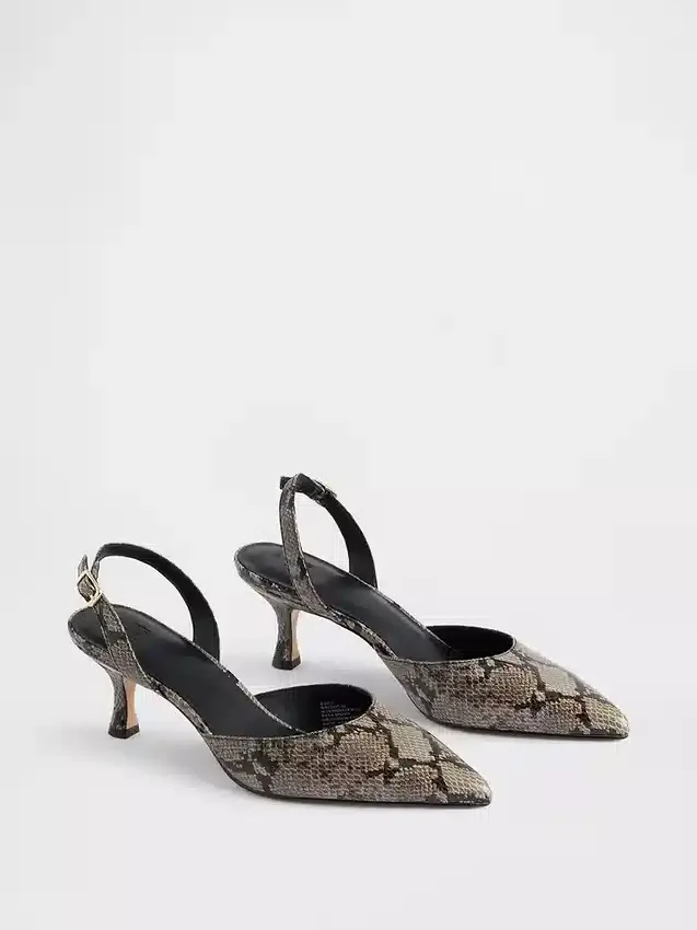 Slingback-sko med lav hæl