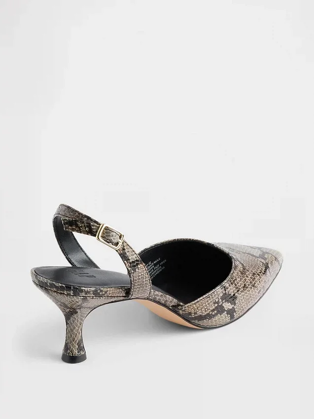 Slingback-sko med lav hæl