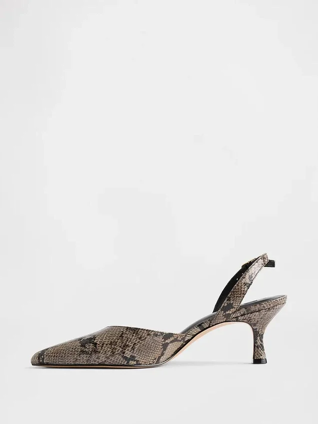 Slingback-sko med lav hæl