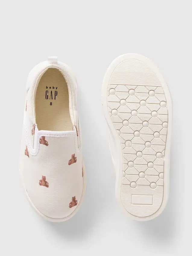 Slip-on-joggesko med Brannan Bear-mønster for Baby og Småbarn