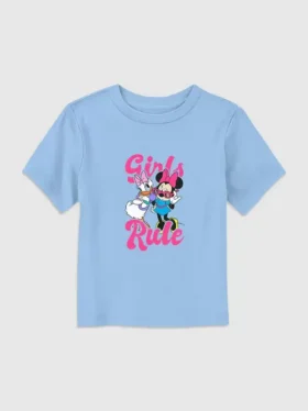 Småbarns-T-skjorte med grafisk trykk: «Mickey and Friends – Jenter Rule»